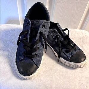Size Youth 3 Converse Kids NAVY Blue & Black Sneakers